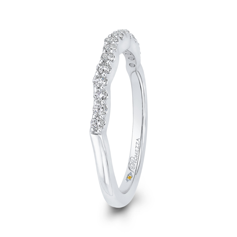 Round Diamond Wedding Band in 14K White Gold