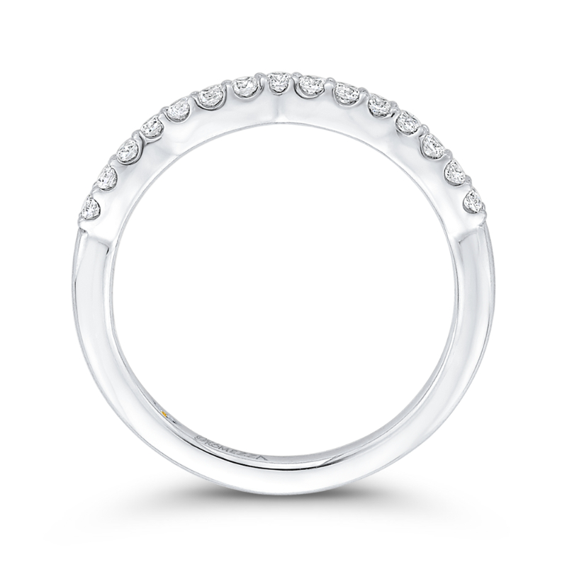 Round Diamond Wedding Band in 14K White Gold