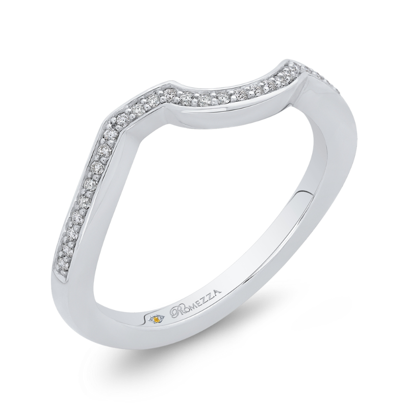 Round Diamond Half-Eternity Wedding Band in 14K White Gold