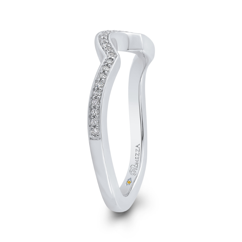 Round Diamond Half-Eternity Wedding Band in 14K White Gold