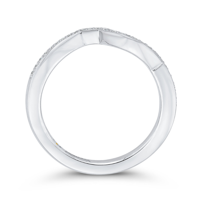 Round Diamond Half-Eternity Wedding Band in 14K White Gold