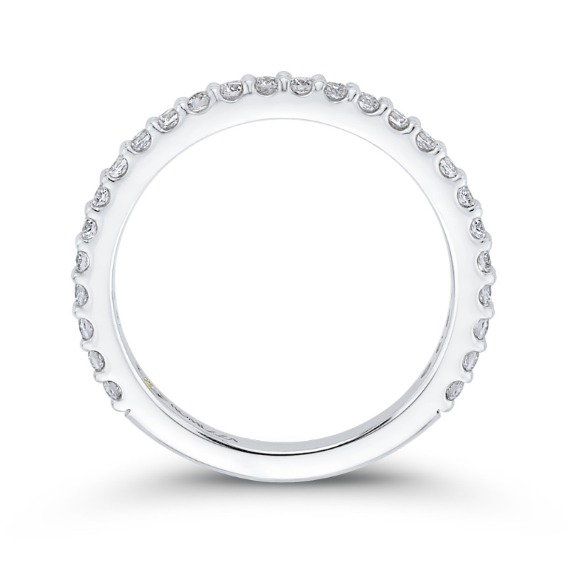 Round Diamond Wedding Band in 14K White Gold