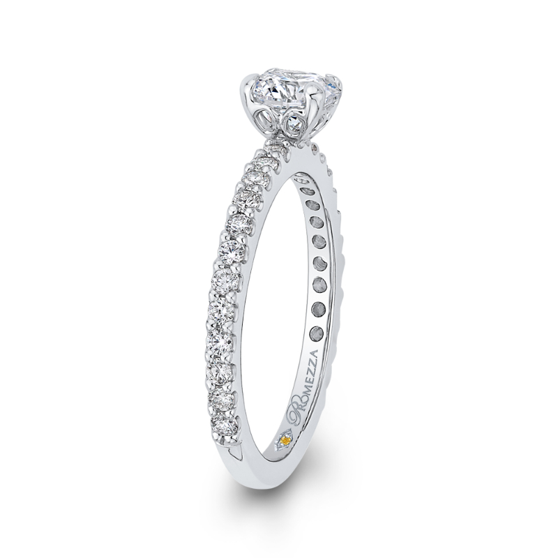 Round Diamond Engagement Ring in 14K White Gold