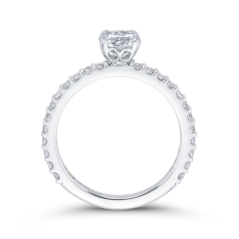 Round Diamond Engagement Ring in 14K White Gold