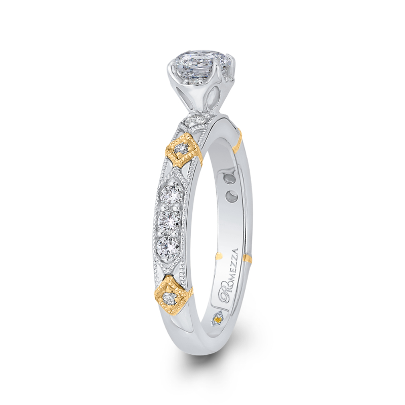 Diamond Engagement Ring in 14K Two Tone Gold