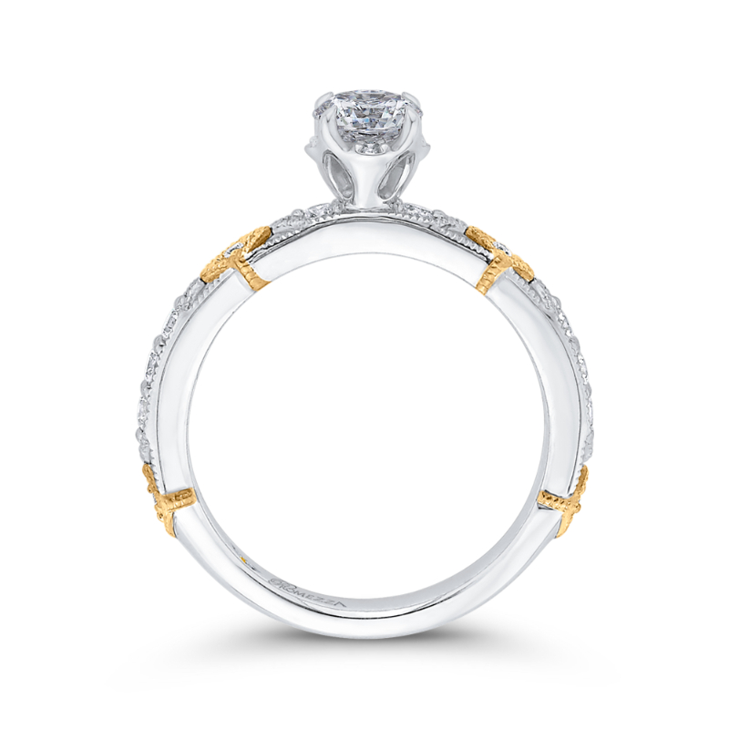 Diamond Engagement Ring in 14K Two Tone Gold