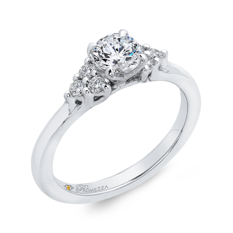 Round Diamond Classic Engagement Ring in 14K White Gold