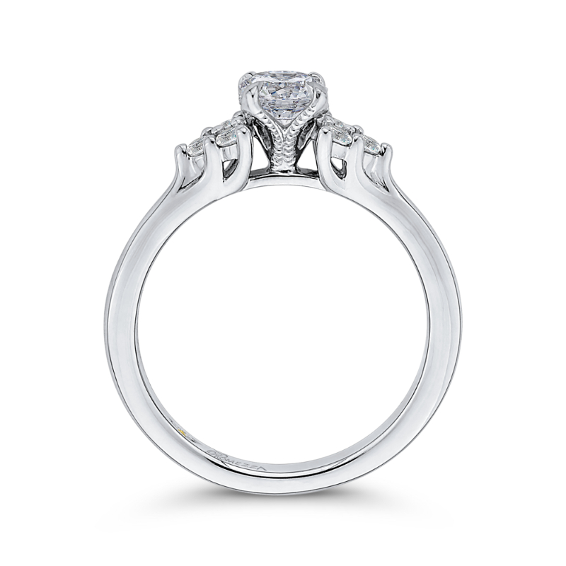 Round Diamond Classic Engagement Ring in 14K White Gold