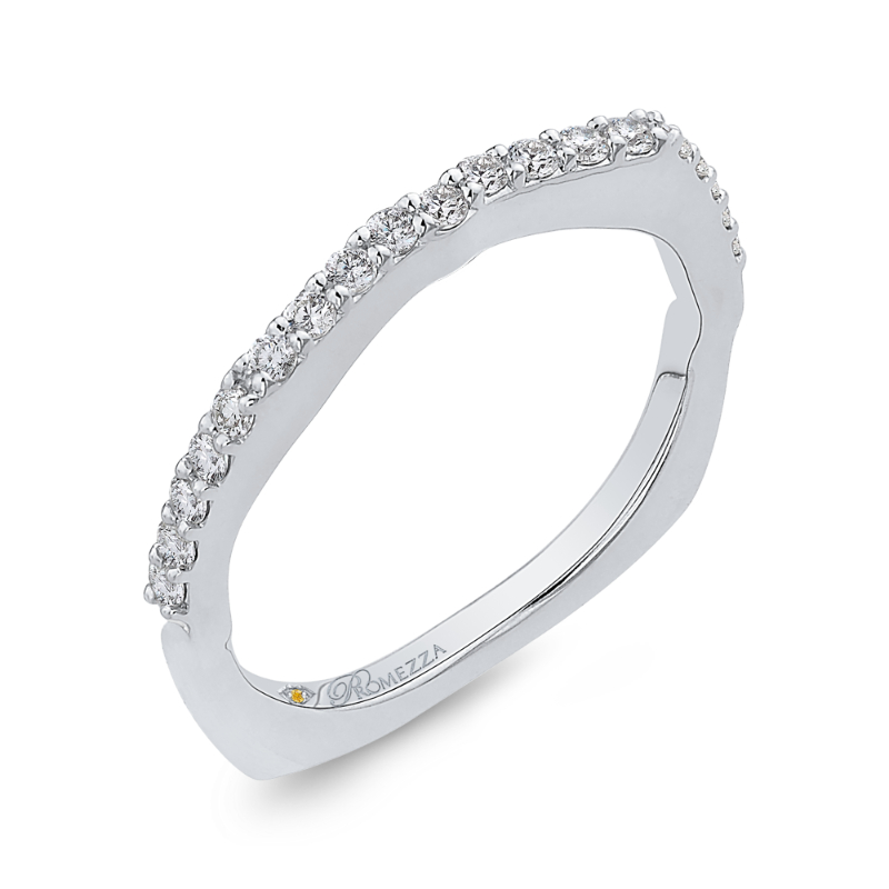 Round Diamond Half-Eternity Wedding Band in 14K White Gold