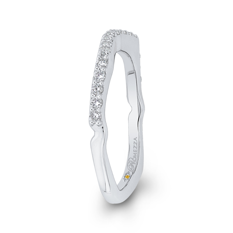 Round Diamond Half-Eternity Wedding Band in 14K White Gold