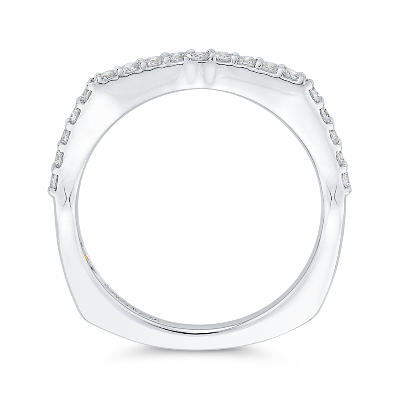 Round Diamond Half-Eternity Wedding Band in 14K White Gold