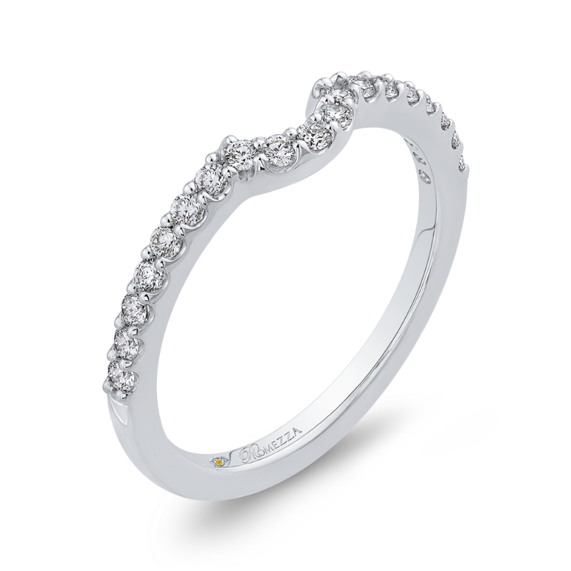 Round Diamond Half-Eternity Wedding Band in 14K White Gold