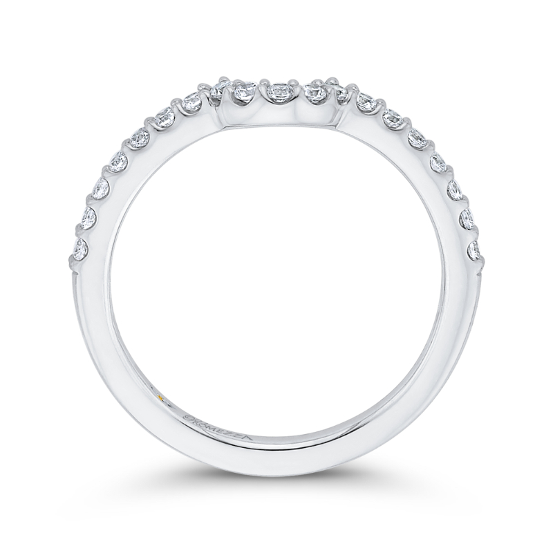 Round Diamond Half-Eternity Wedding Band in 14K White Gold