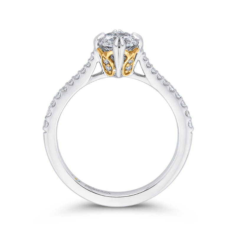 Diamond Engagement Ring in 14K Two Tone Gold