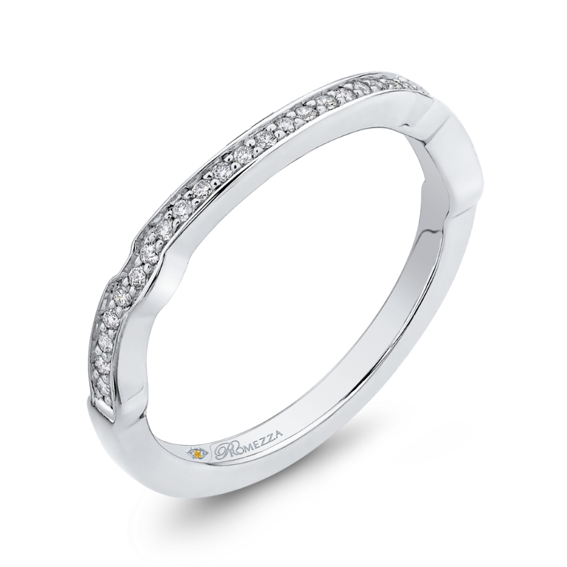 Round Diamond Half-Eternity Wedding Band in 14K White Gold