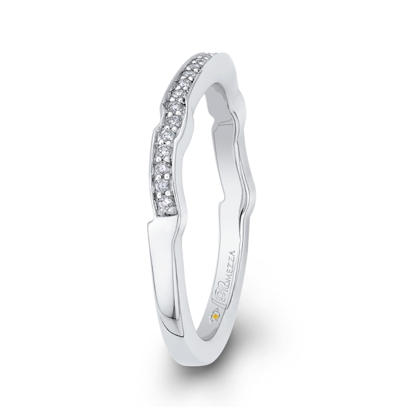 Round Diamond Half-Eternity Wedding Band in 14K White Gold