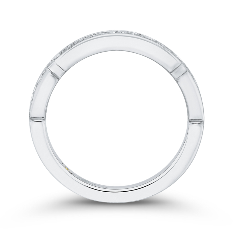 Round Diamond Half-Eternity Wedding Band in 14K White Gold