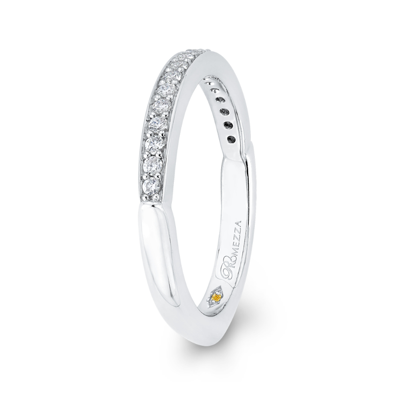 Round Diamond Half-Eternity Wedding Band in 14K White Gold