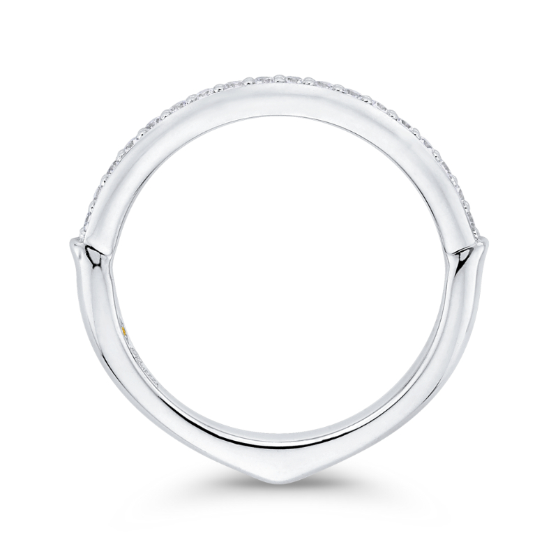 Round Diamond Half-Eternity Wedding Band in 14K White Gold