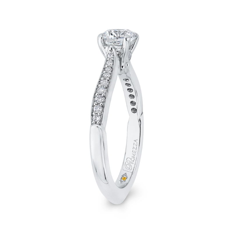 Round Ct Diamond Engagement Ring in 14K White Gold