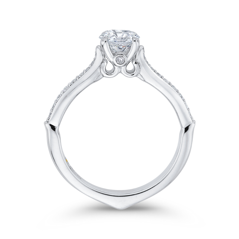 Round Ct Diamond Engagement Ring in 14K White Gold