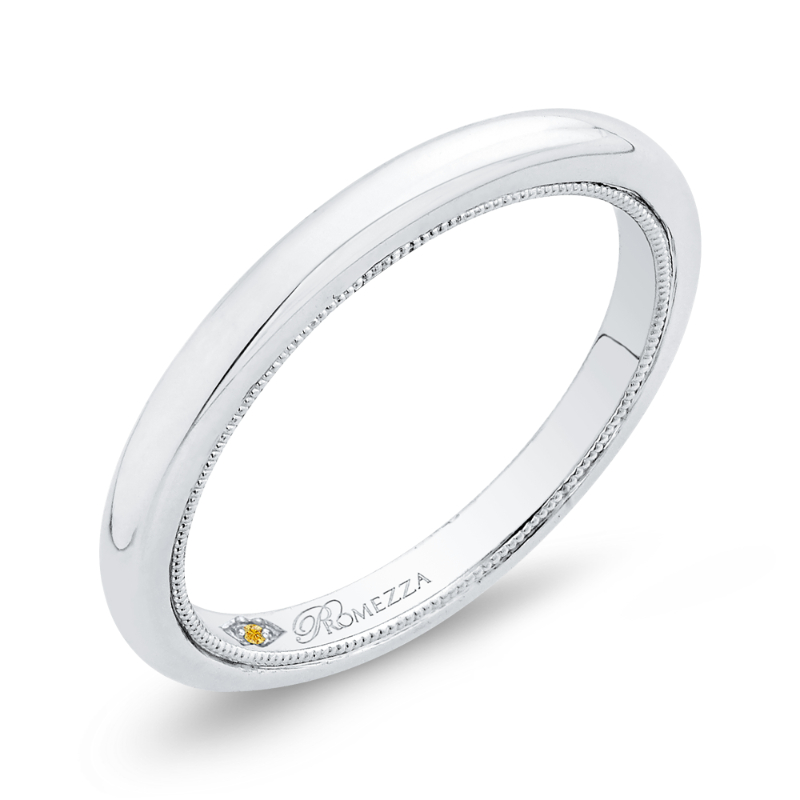 Plain Wedding Band in 14K White Gold
