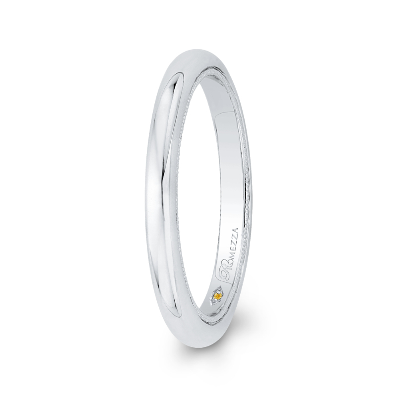 Plain Wedding Band in 14K White Gold
