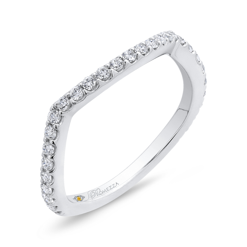 Round Diamond Wedding Band in 14K White Gold