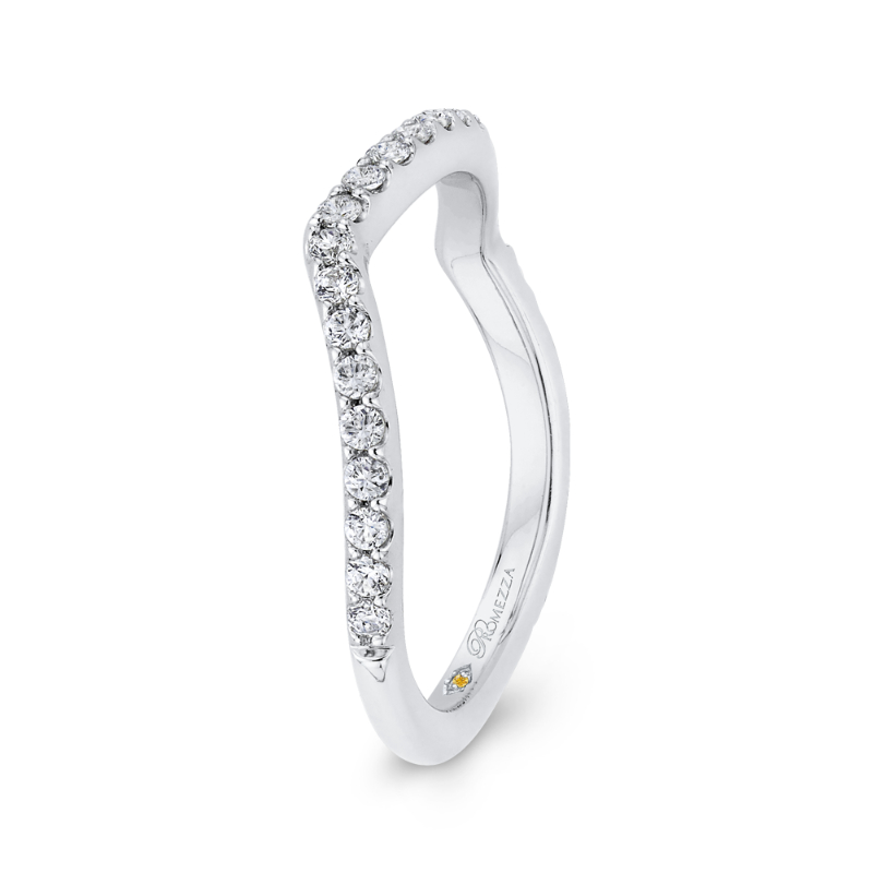 Round Diamond Wedding Band in 14K White Gold