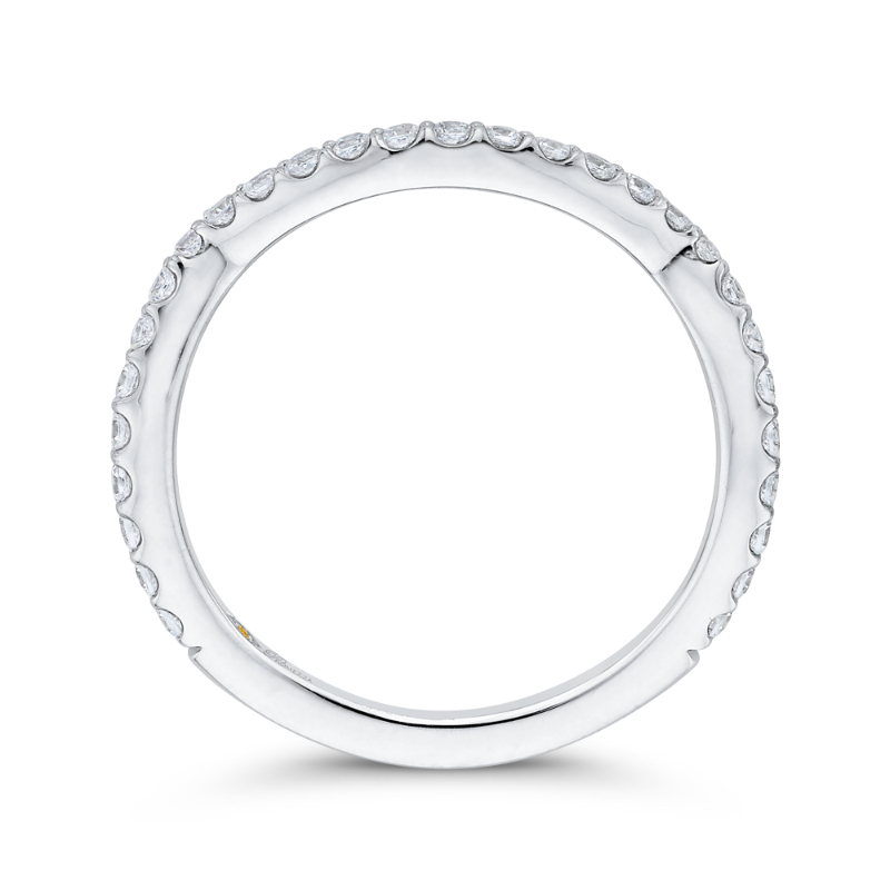 Round Diamond Wedding Band in 14K White Gold