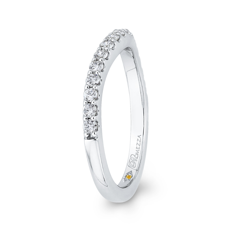 Round Diamond Half-Eternity Wedding Band in 14K White Gold
