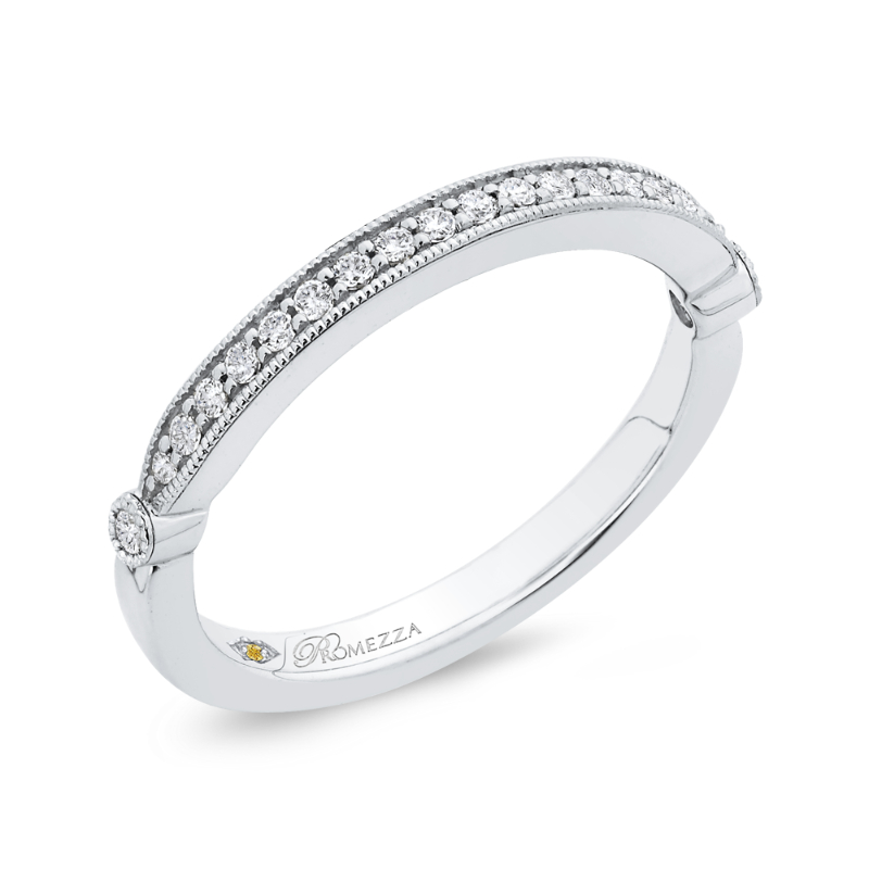 Round Diamond Half-Eternity Wedding Band in 14K White Gold