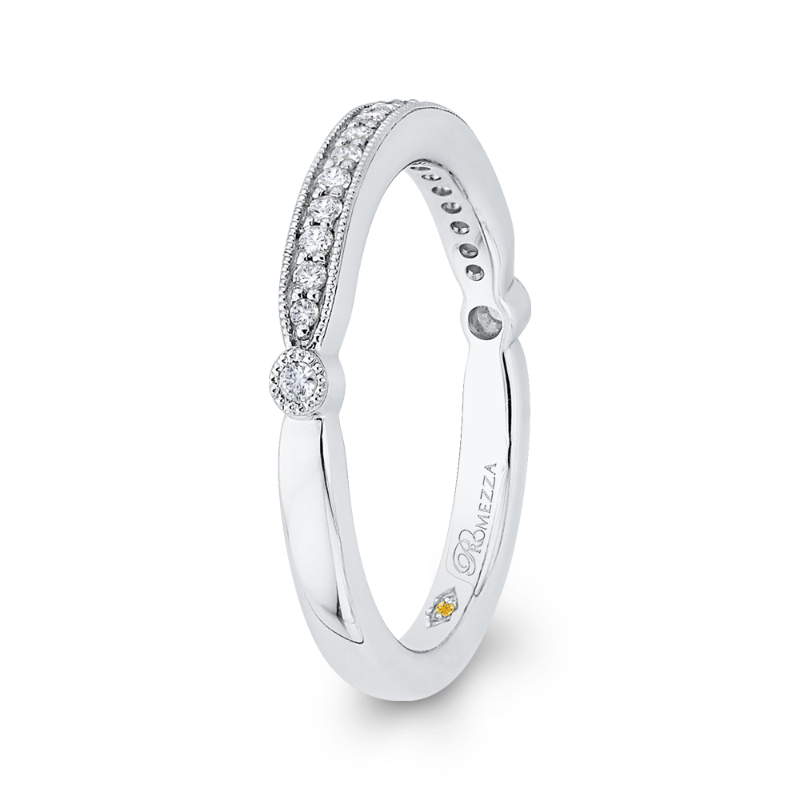 Round Diamond Half-Eternity Wedding Band in 14K White Gold