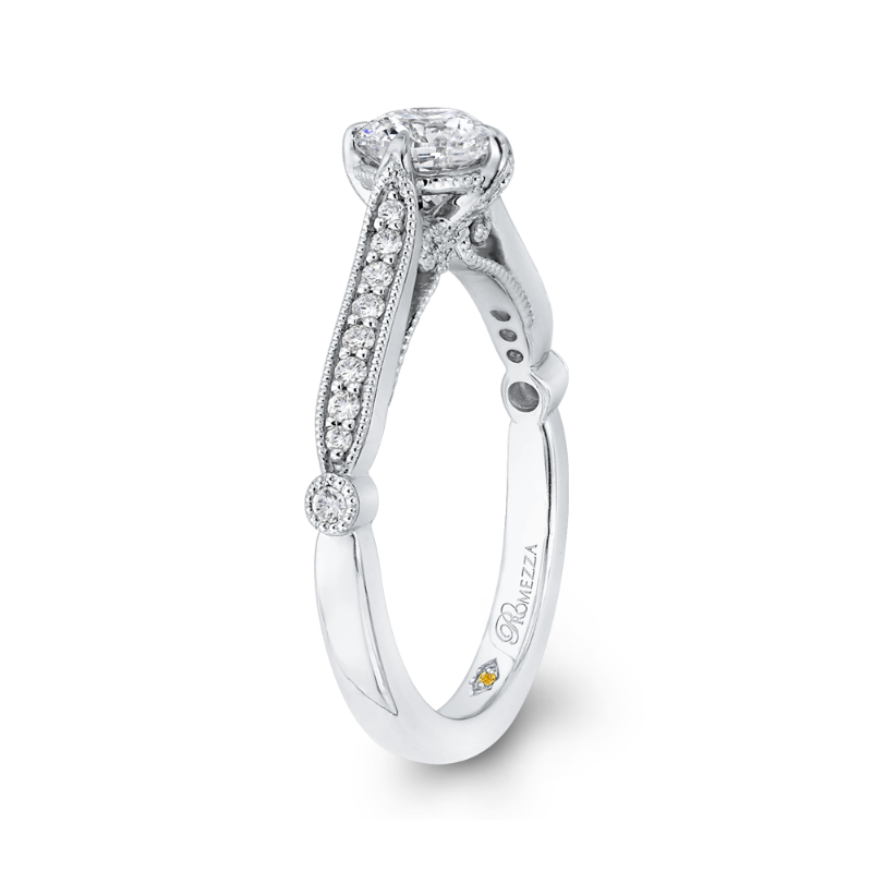 Round Diamond Engagement Ring in 14K White Gold