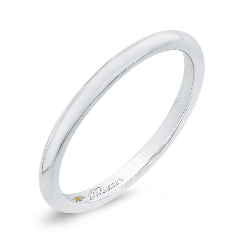 Plain Wedding Band in 14K White Gold