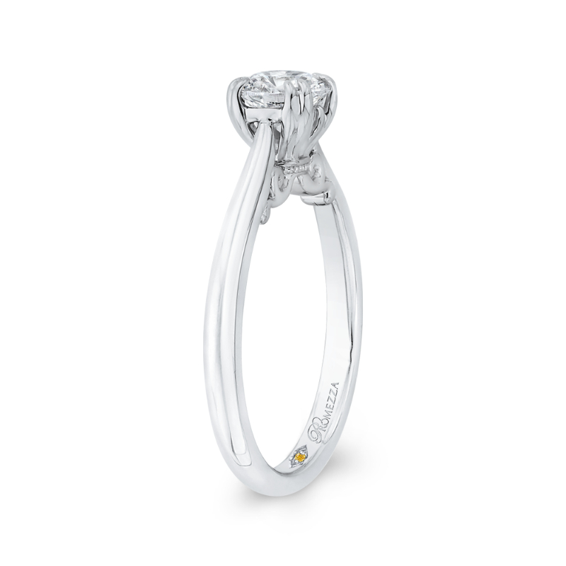 Solitaire Diamond Cathedral Style Solitaire Engagement in 14K White Gold