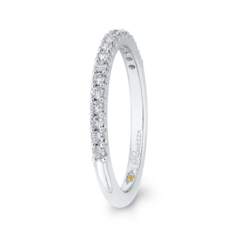 Round Diamond Half-Eternity Wedding Band in 14K White Gold
