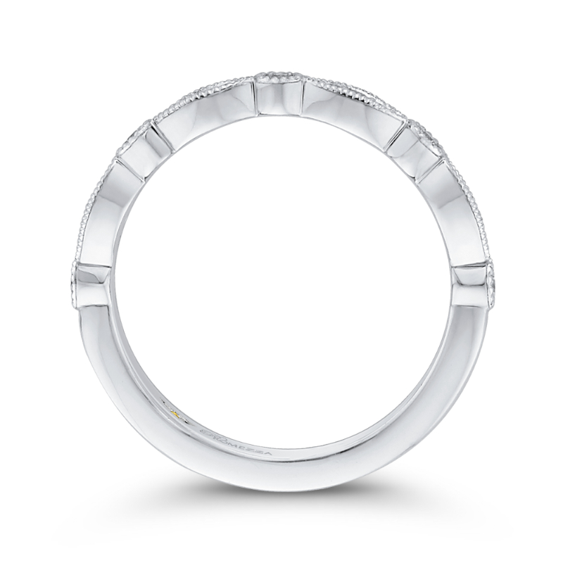 Round Diamond Half-Eternity Wedding Band in 14K White Gold