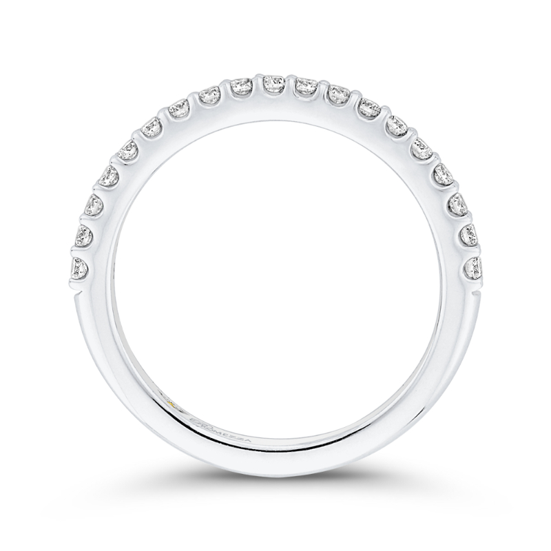 Round Diamond Half-Eternity Wedding Band in 14K White Gold