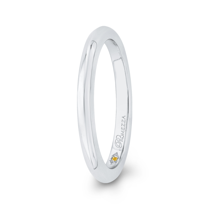 Plain Wedding Band in 14K White Gold