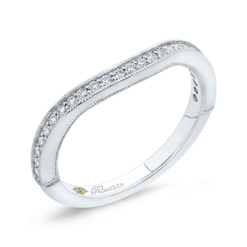 Round Diamond Half-Eternity Wedding Band in 14K White Gold