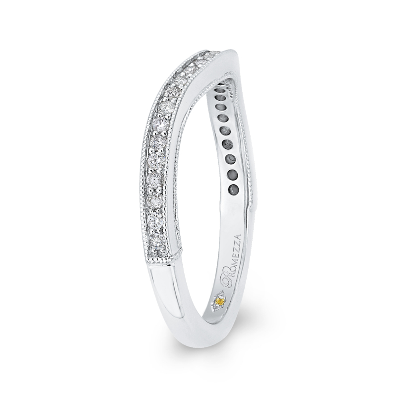 Round Diamond Half-Eternity Wedding Band in 14K White Gold