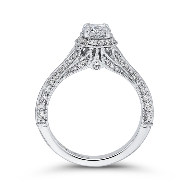 Diamond Vintage Engagement Ring in 14K White Gold