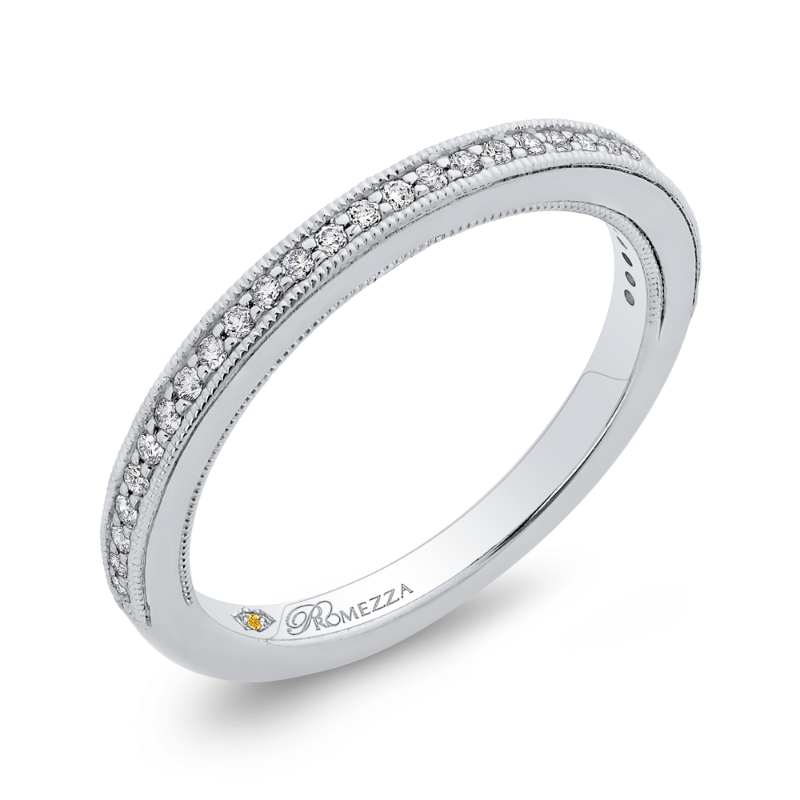 Round Diamond Half-Eternity Wedding Band in 14K White Gold