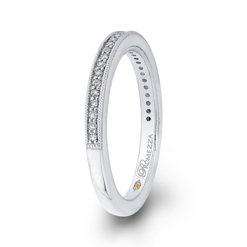 Round Diamond Half-Eternity Wedding Band in 14K White Gold