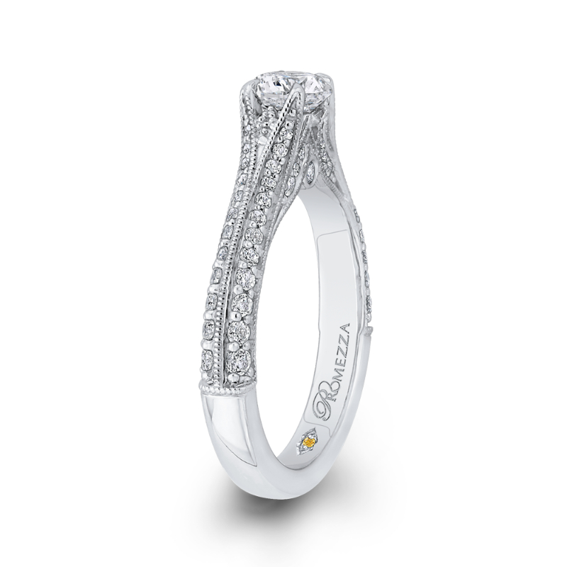 Split Shank Diamond Engagement Ring in 14K White Gold