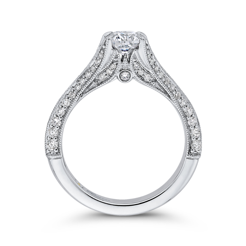 Split Shank Diamond Engagement Ring in 14K White Gold