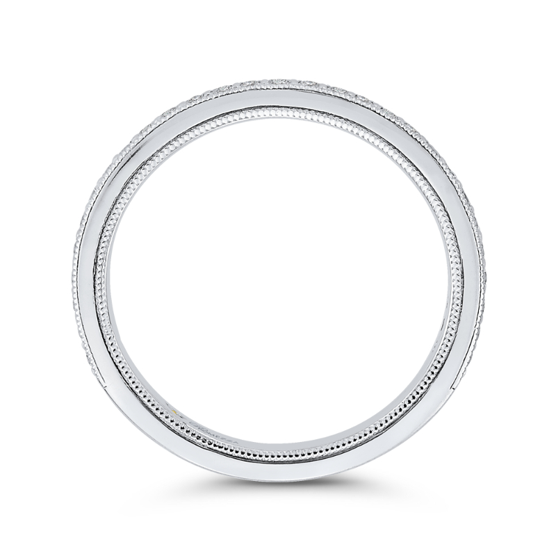 Round Diamond Half-Eternity Wedding Band in 14K White Gold