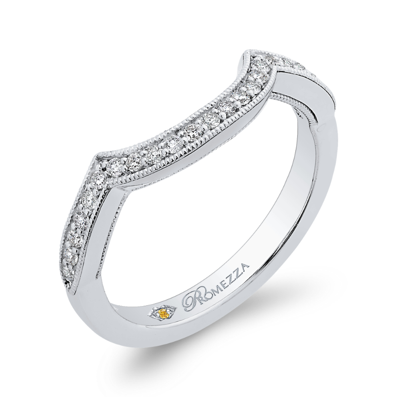Round Diamond Half-Eternity Wedding Band in 14K White Gold