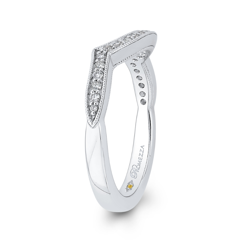 Round Diamond Half-Eternity Wedding Band in 14K White Gold
